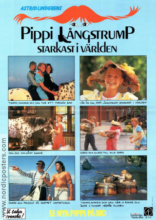 Pippi Långstrump starkast i världen 1988 poster Tami Erin Ken Annakin Text: Astrid Lindgren Hitta mer: Pippi Långstrump
