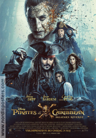 Pirates of the Caribbean: Salazar´s Revenge 2017 poster Johnny Depp Geoffrey Rush Javier Bardem Joachim Rönning
