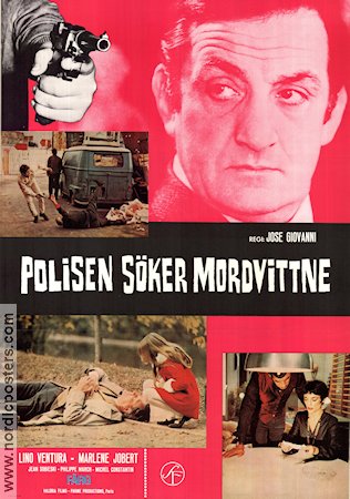 Polisen söker mordvittne 1970 poster Lino Ventura Marlene Jobert Michel Constantin José Giovanni Poliser