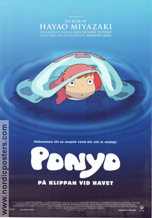 Ponyo 2008 poster Hayao Miyazaki Filmbolag: Studio Ghibli Hitta mer: Anime Fiskar och hajar Filmen från: Japan
