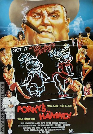 Porkys hämnd 1985 poster Dan Monahan Wyatt Knight Tony Ganios James Komack Rökning Skola