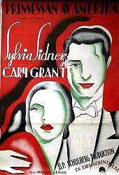 Prinsessan av Amerika 1934 poster Sylvia Sidney Cary Grant Art Deco