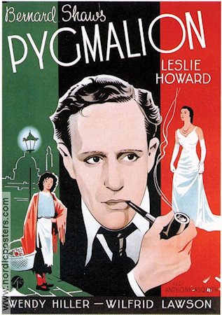 Pygmalion 1938 poster Leslie Howard Wendy Hiller