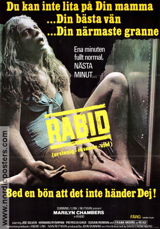 Rabid 1977 poster Marilyn Chambers Frank Moore Joe Silver David Cronenberg Filmen från: Canada
