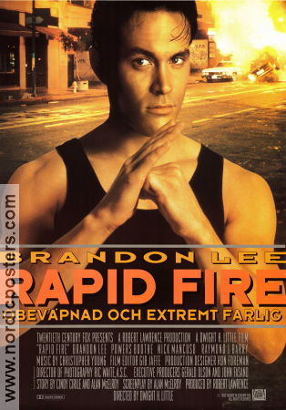 Rapid Fire 1992 poster Brandon Lee Powers Boothe Dwight H Little Kampsport