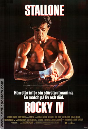 Rocky 4 1985 poster Talia Shire Burt Young Brigitte Nielsen Dolph Lundgren Sylvester Stallone Boxning