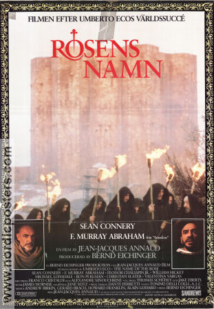 Rosens namn 1986 poster Sean Connery F Murray Abraham Jean-Jacques Annaud Text: Umberto Eco Religion