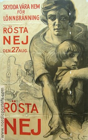 Rösta nej Rusdrycksförbudet 1922 affisch Affischkonstnär: Gunnar Widholm