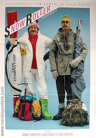 Sällskapsresan 2 Snowroller 1985 poster Jon Skolmen Cecilia Walton Eva Millberg Lasse Åberg Vintersport Resor