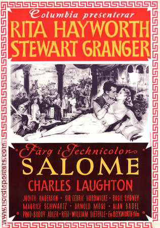 Salome 1953 poster Rita Hayworth Stewart Granger Charles Laughton William Dieterle Affischkonstnär: V Lipniunas