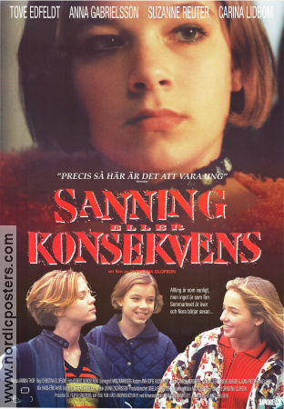 Sanning eller konsekvens 1997 poster Tove Edfeldt Anna Gabrielsson Suzanne Reuter Christina Olofson