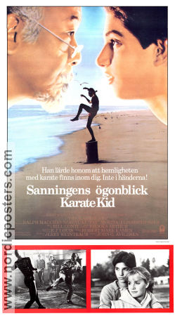 Sanningens ögonblick Karate Kid 1984 poster Ralph Macchio Pat Morita Elisabeth Shue John G Avildsen Strand Kampsport