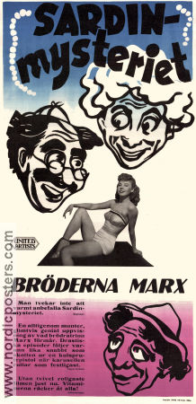 Sardinmysteriet 1949 poster The Marx Brothers Bröderna Marx Groucho Marx Vera-Ellen Marilyn Monroe David Miller