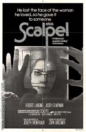 Scalpel 1977 poster Robert Lansing Judith Chapman Arlen Dean Snyder John Grissmer