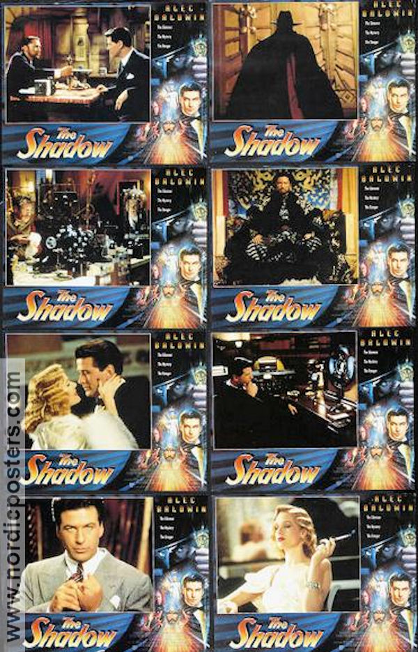 The Shadow 1994 lobbykort Alec Baldwin John Lone Penelope Ann Miller Russell Mulcahy Från serier