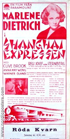Shanghai Express 1932 poster Marlene Dietrich Warner Oland