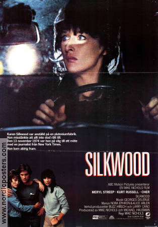 Silkwood 1983 poster Meryl Streep Kurt Russell Cher Mike Nichols Politik