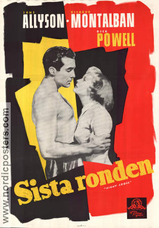 Sista ronden 1950 poster June Allyson Ricardo Montalban Dick Powell John Sturges Boxning