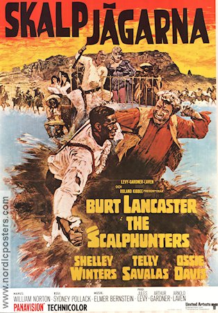 Skalpjägarna 1968 poster Burt Lancaster Shelley Winters Telly Savalas Sydney Pollack