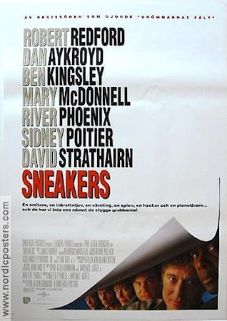 Sneakers 1992 poster Robert Redford Dan Aykroyd Sidney Poitier Phil Alden Robinson