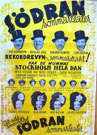 Södran sommarteater 1948 poster Åke Söderblom Douglas Håge Hjördis Petterson Hitta mer: Stockholm