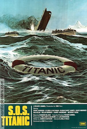 S.O.S. Titanic 1979 poster David Janssen Cloris Leachman Harry Andrews William Hale Från TV Skepp och båtar