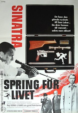 Spring för livet 1967 poster Frank Sinatra Peter Vaughan Derren Nesbitt Sidney J Furie Affischkonstnär: Anders Gullberg Agenter Vapen
