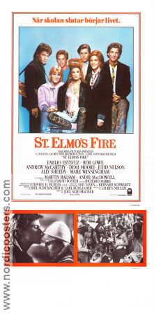 St Elmo´s Fire 1985 poster Demi Moore Emilio Estevez Rob Lowe Joel Schumacher Skola
