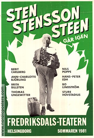 Sten Stensson Steen går igen 1981 affisch Nils Poppe Hitta mer: Fredriksdalsteatern