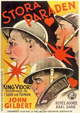 Stora paraden 1925 poster John Gilbert Karl Dane King Vidor Krig Eric Rohman art