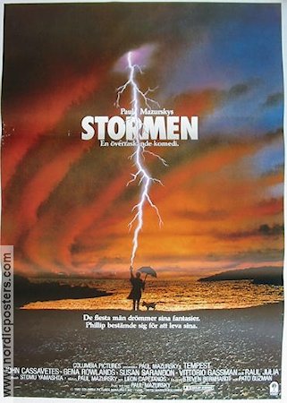 Stormen 1982 poster John Cassavetes Gena Rowlands Paul Mazursky Strand