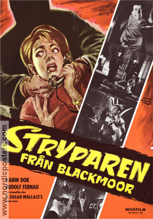 Stryparen från Blackmoor 1963 poster Karin Dor Harry Riebauer Rudolf Fernau Harald Reinl Telefoner