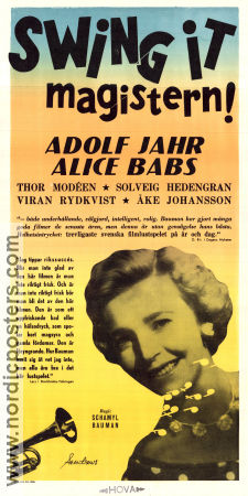 Swing it magistern 1940 poster Alice Babs Adolf Jahr Thor Modéen Schamyl Bauman Musik: Kai Gullmar Jazz
