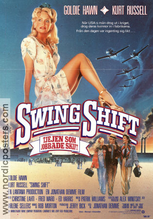 Swing Shift 1984 poster Goldie Hawn Kurt Russell Christine Lahti Jonathan Demme
