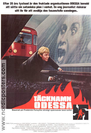 Täcknamn Odessa 1974 poster Jon Voight Maximilian Schell Maria Schell Ronald Neame Text: Frederick Forsyth Hitta mer: Nazi Tåg