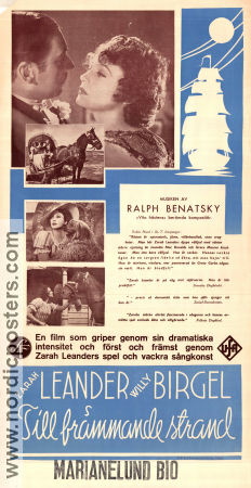 Till främmande strand 1937 poster Zarah Leander Willy Birgel Douglas Sirk Filmbolag: UFA