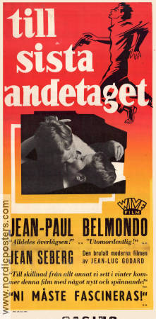 Till sista andetaget 1960 poster Jean-Paul Belmondo Jean Seberg Jean-Luc Godard
