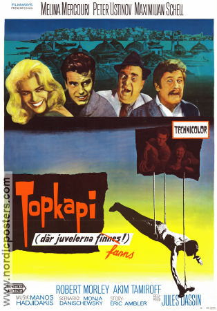 Topkapi 1964 poster Melina Mercouri Peter Ustinov Maximilian Schell Jules Dassin