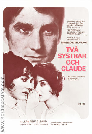 Två systrar och Claude 1971 poster Jean-Pierre Léaud Francois Truffaut