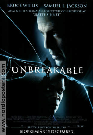 Unbreakable 2000 poster Bruce Willis Samuel L Jackson Robin Wright M Night Shyamalan