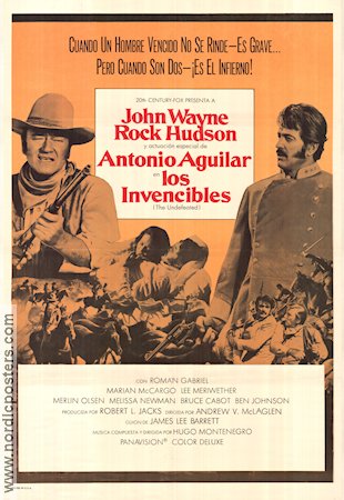 The Undefeated 1969 poster John Wayne Rock Hudson