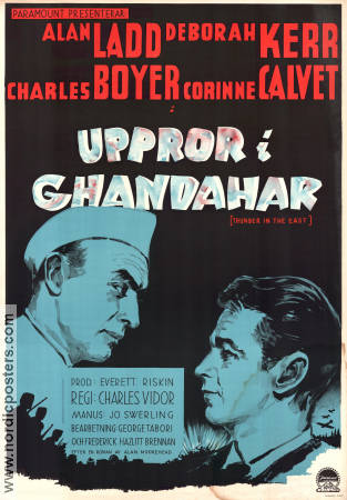 Uppror i Ghandahar 1952 poster Alan Ladd Deborah Kerr Charles Boyer Charles Vidor Asien