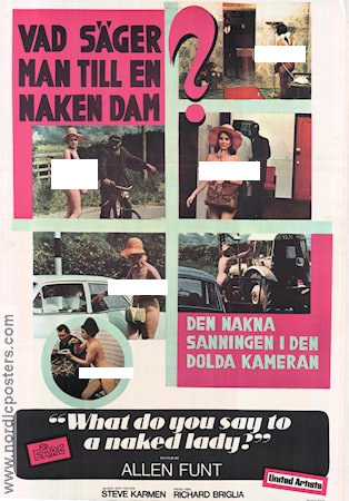 Vad säger man till en naken dam 1970 poster Joie Addison Laura Huston Martin Meyers Allen Funt Dokumentärer