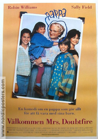 Välkommen Mrs Doubtfire 1993 poster Robin Williams Sally Field Pierce Brosnan Chris Columbus