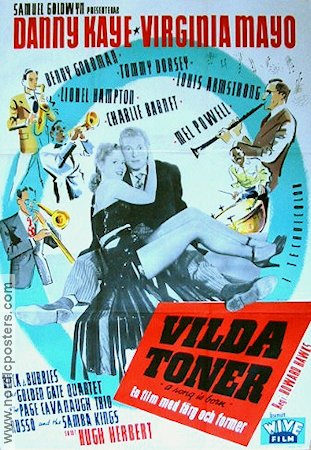 Vilda toner 1949 poster Danny Kaye Virginia Mayo Benny Goodman Howard Hawks Jazz Musikaler