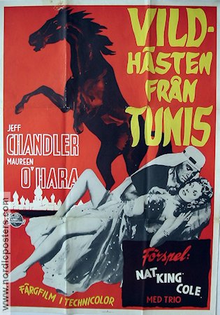 Vildhästen från Tunis 1952 poster Jeff Chandler Maureen O´Hara Äventyr matinée Hästar