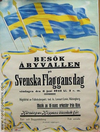 Svenska flaggans dag 1943 affisch Hitta mer: Advertising