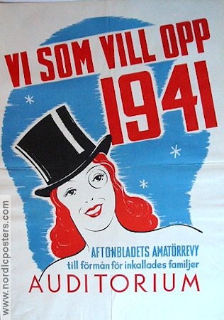 Aftonbladets amatörrevy Vi som vill opp 1941 affisch Hitta mer: Revy