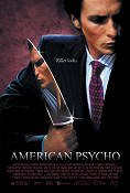 American Psycho 2000 poster Christian Bale Mary Harron Text: Bret Easton Ellis Vapen