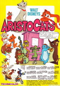 Aristocats 1970 poster Wolfgang Reitherman Animerat Katter Jazz